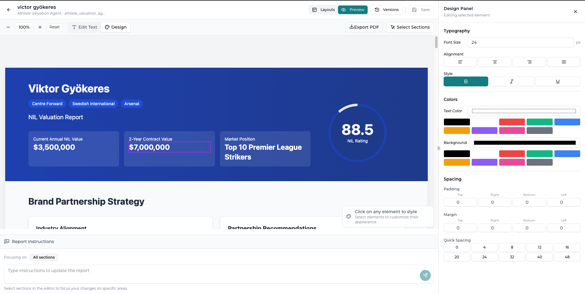 Design Panel Interface